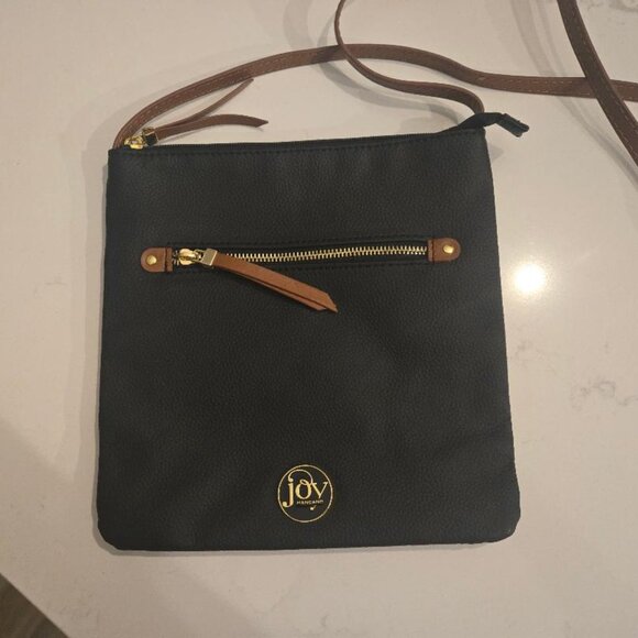 JOY Luxe Genuine Leather Handbag, Chic Crossbody with Shopper Tote Black - Picture 3 of 5
